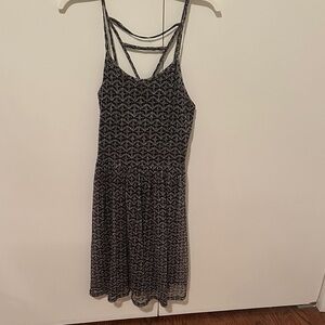 Black and White Strappy Mini Summer Dress